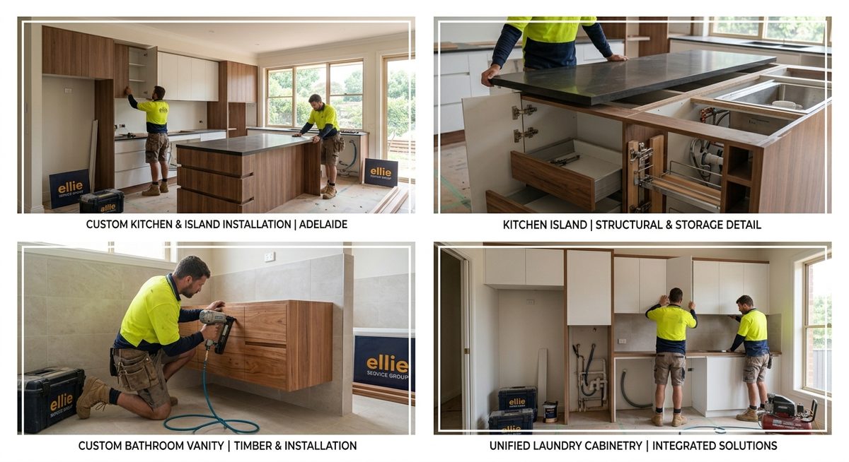 Custom cabinetry — kitchens, bathrooms and laundries